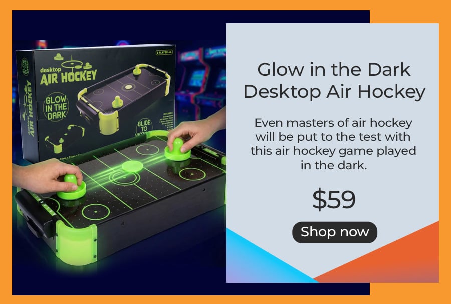 Glow in the Dark Desktop Air Hockey