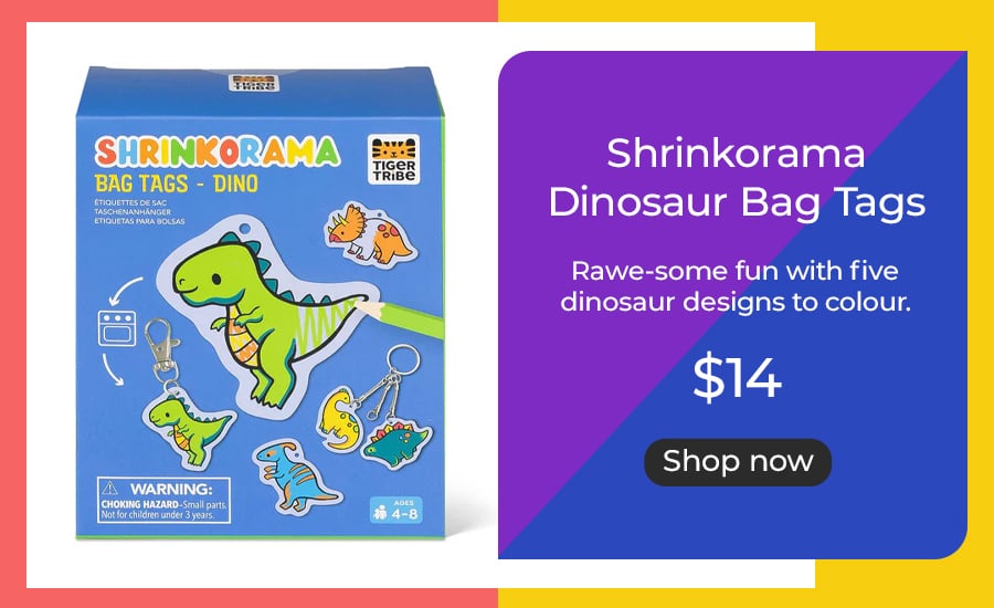 Shrinkorama Dinosaur Bag Tags