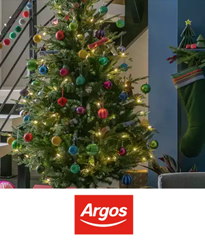 Argos - Christmas tree with colourful baubles