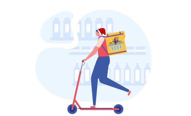 Easy way to raise donations - Illustration of man buying groceries on laptop