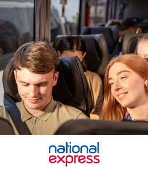 National Express - Young couple sat in National Express coach