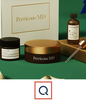 QVC - Perricone MD giftbox with beauty products positioned in front of it