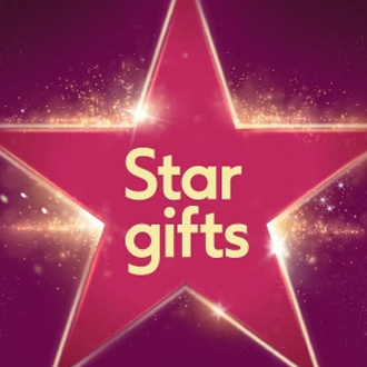 Boots - Illustration of shining star with 'Star gifts' text