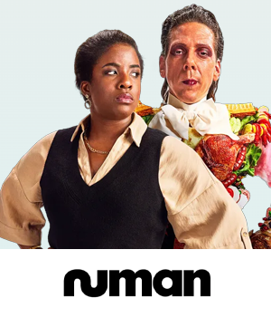 numan: Two people stand with hands on their hips, looking confident