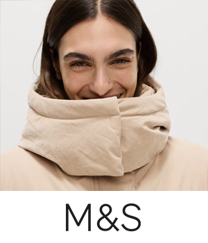 Marks & Spencer: Woman wearing a high neck puffer jacket