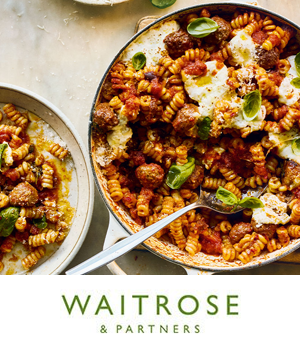 Waitrose & Partners - Meatball pasta dish in a saucepan