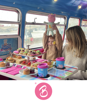 Brigit's Afternoon Tea - Mother and child having fun on a Peppa Pig Tea Bus Tour