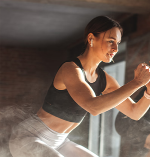Woman working out in gym gear