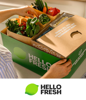 HelloFresh - Box of fresh fruit and vegetables neatly packed