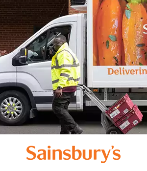 Sainsbury's - Delivery man arriving with food from van