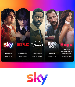 Sky - Various shows from different streaming services being highlighted