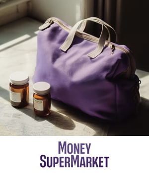 MoneySuperMarket - Travel bag in MoneySuperMarket branded purple colour