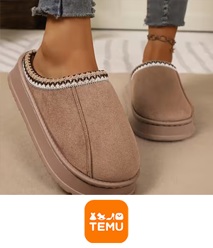Temu - Beige, fluffy lined slip on boots