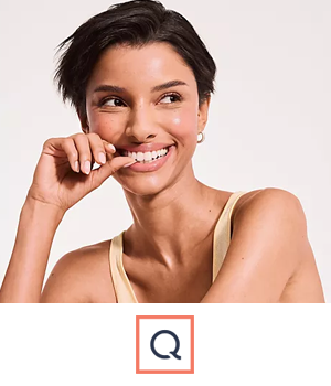 QVC - Woman posing with clear, bright skin