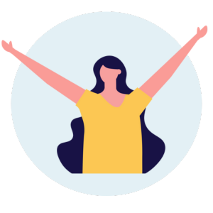 Illustration of woman celebrating