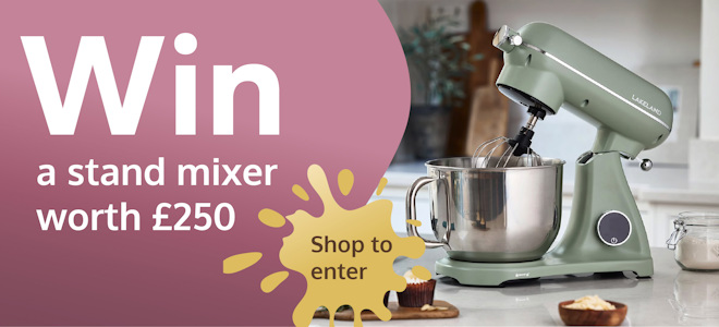 Win a stand mixer worth £250. Shop to enter