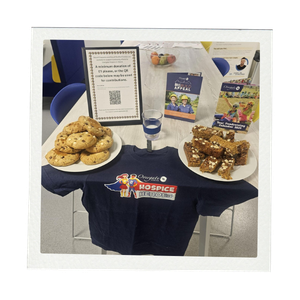 Clare's Biscoff Flapjacks and Stuffed Cookies on a donation table