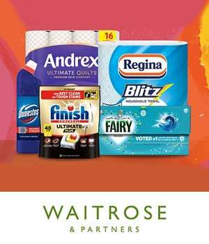 Waitrose & Partners - Household items from Finish, Andrex and more