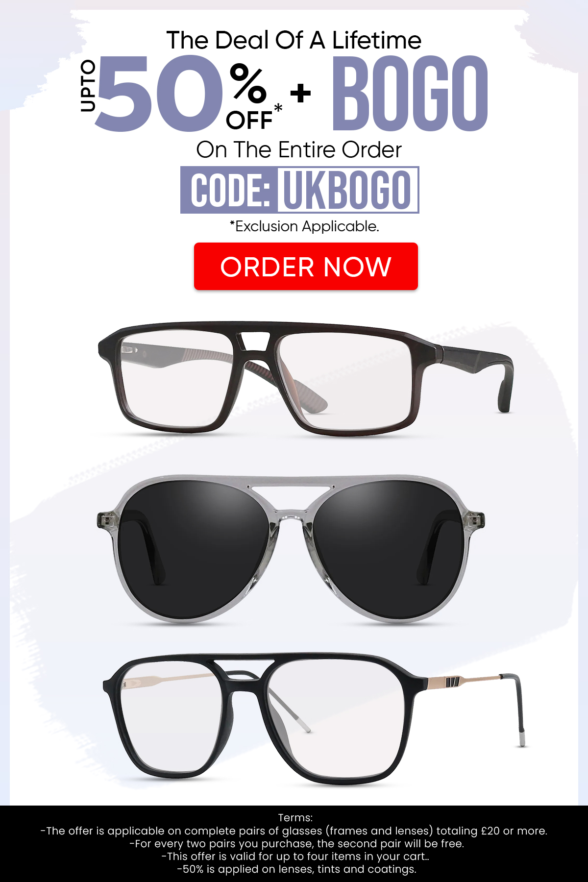 Upto 50% + BOGO (BUY1, GET 1 FREE) CODE: UKBOGO