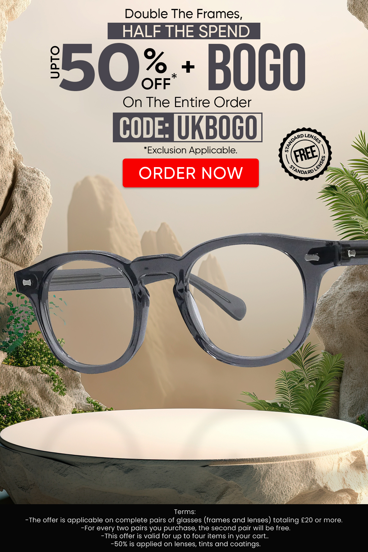 Upto 50% + BOGO (BUY1, GET 1 FREE) CODE: UKBOGO