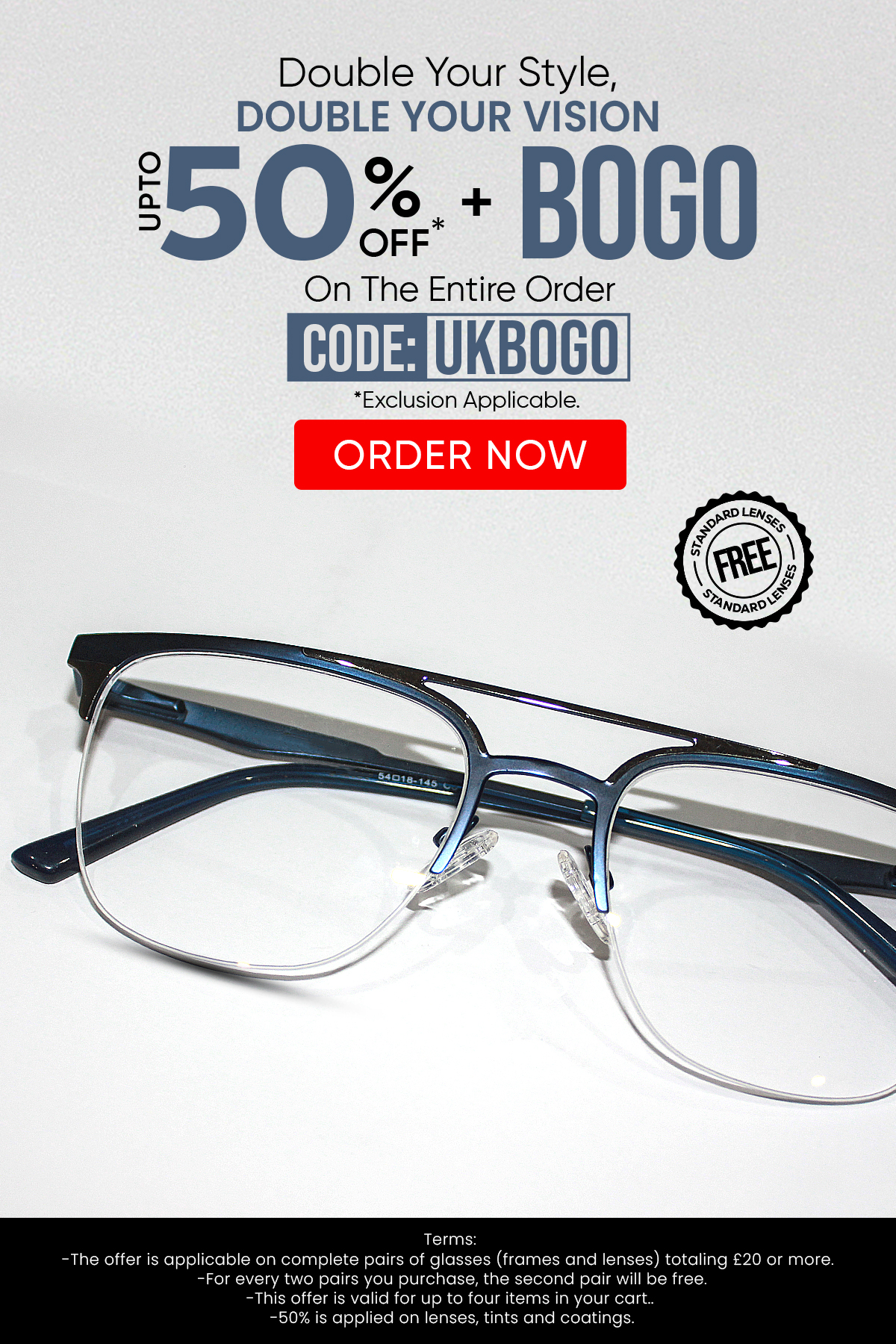 Upto 50% + BOGO (BUY1, GET 1 FREE) CODE: UKBOGO