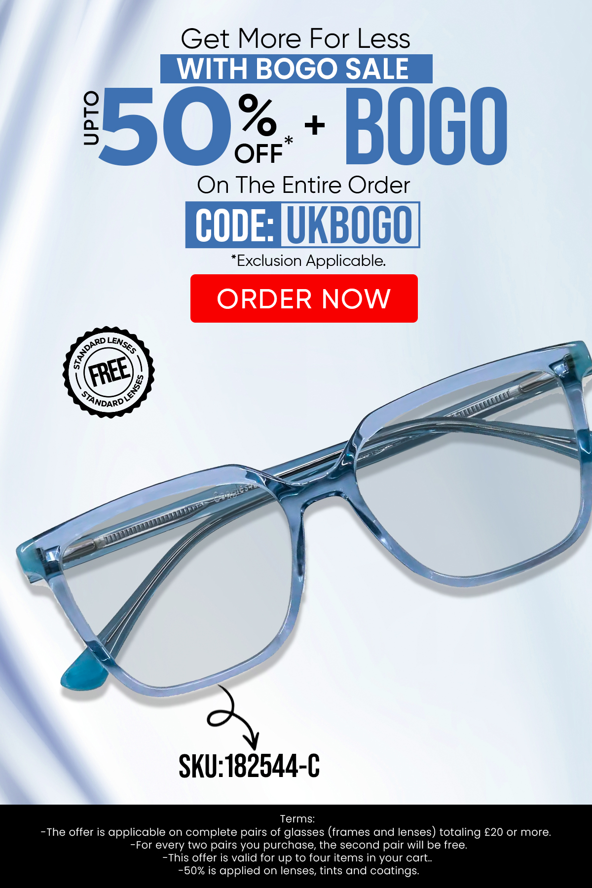 Upto 50% + BOGO (BUY1, GET 1 FREE) CODE: UKBOGO