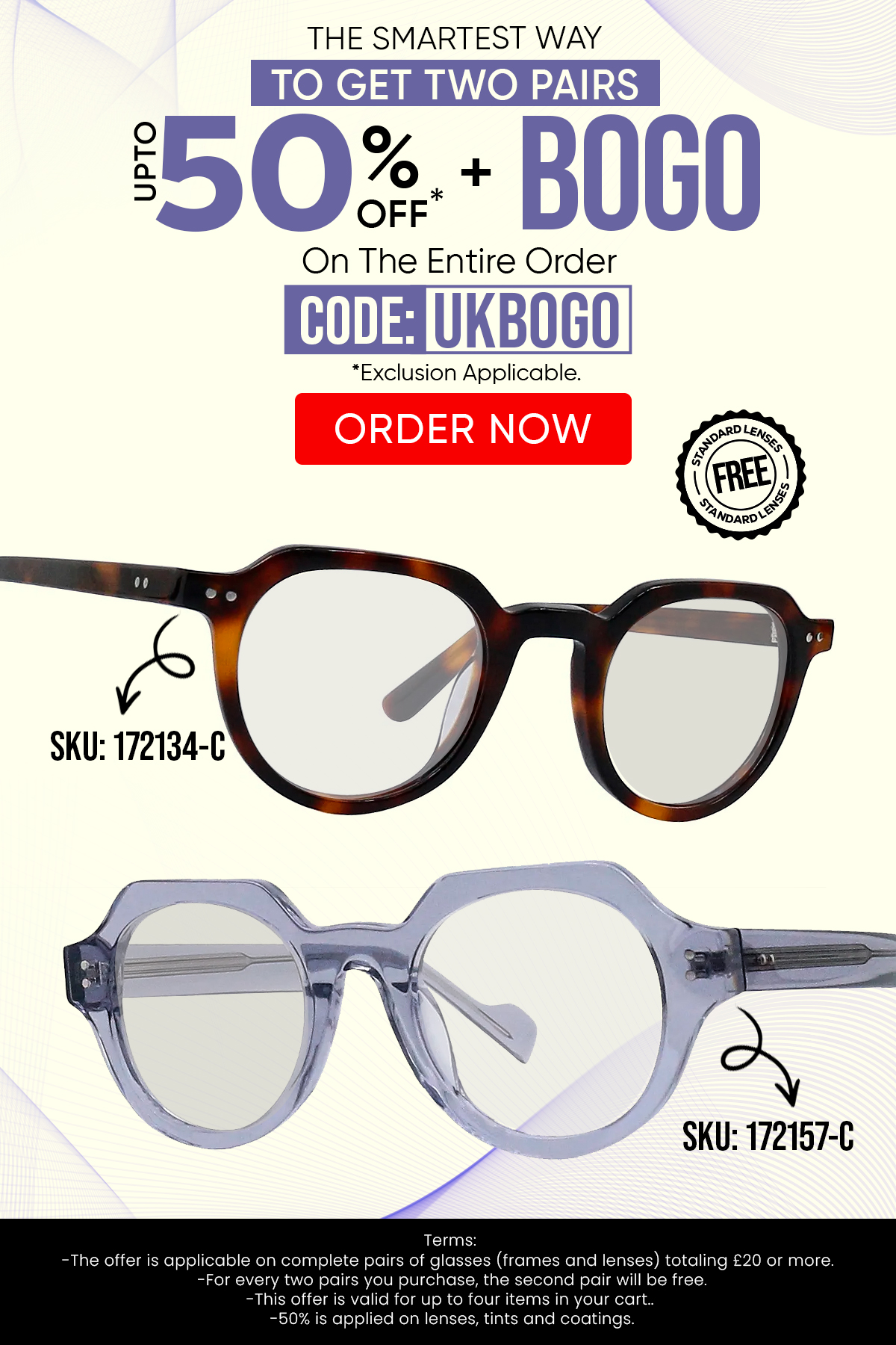 Upto 50% + BOGO (BUY1, GET 1 FREE) CODE: UKBOGO