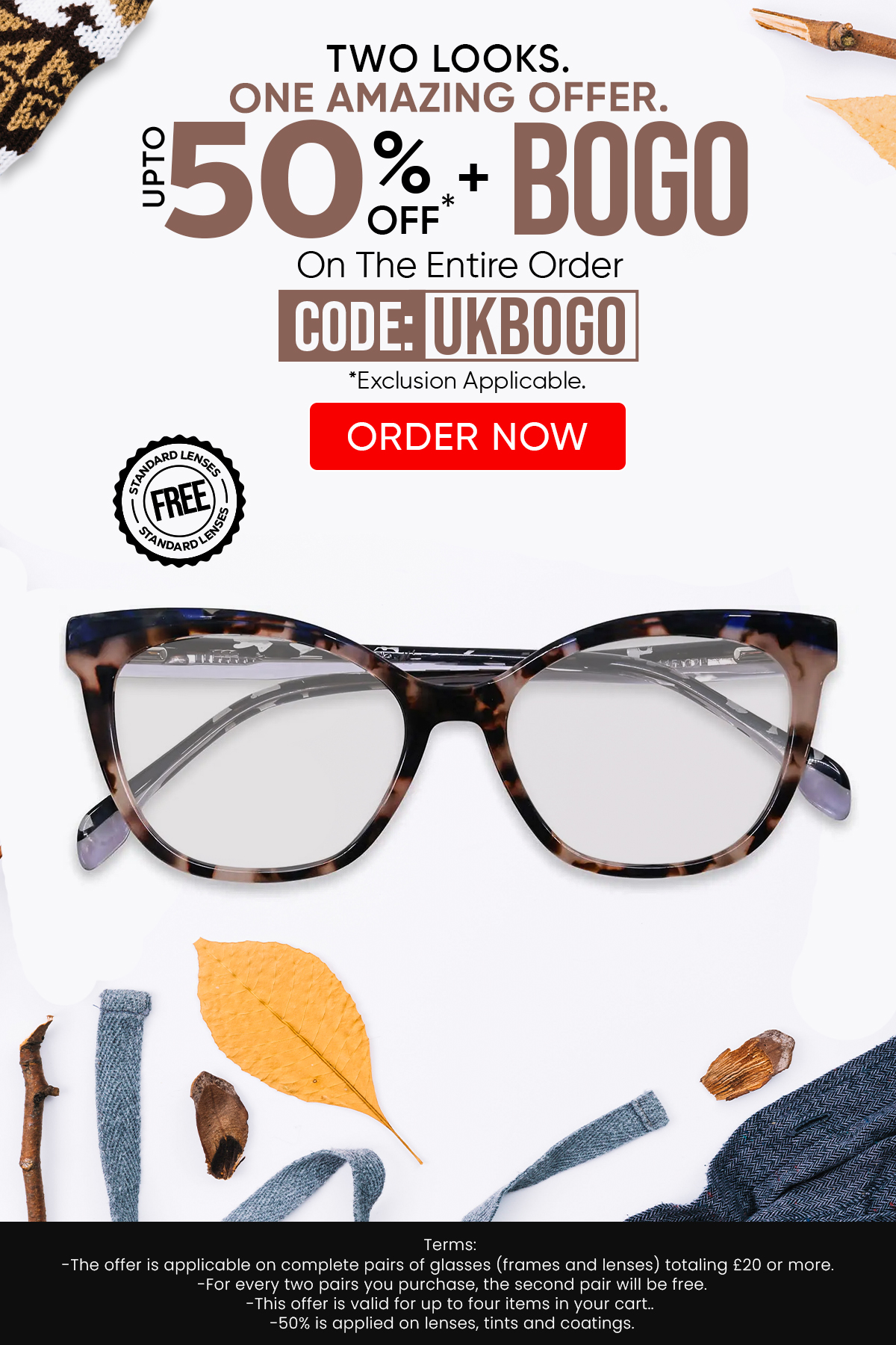 Upto 50% + BOGO (BUY 1, GET 1 FREE) CODE: UKBOGO