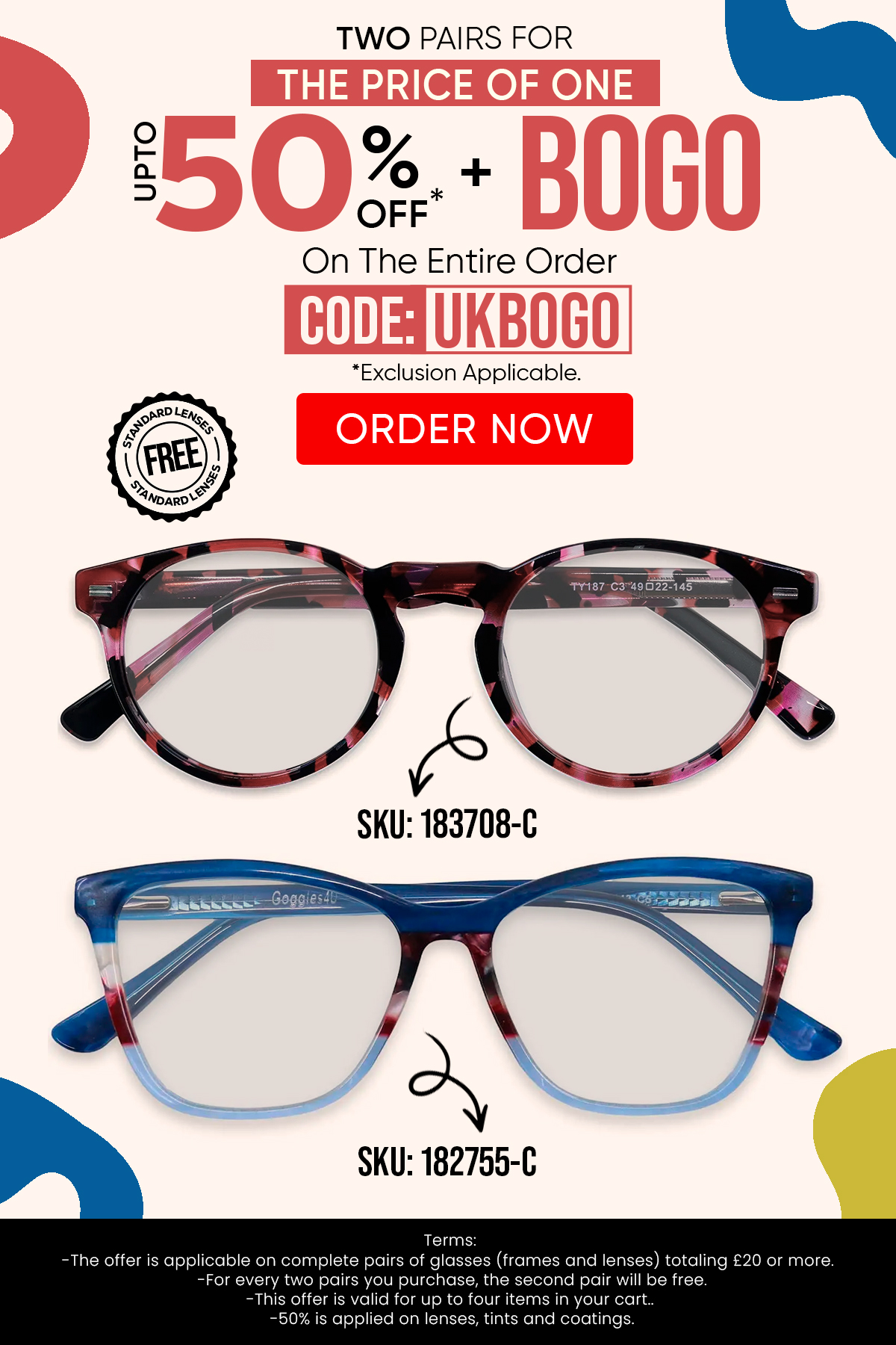 Upto 50% + BOGO (BUY 1, GET 1 FREE) CODE: UKBOGO