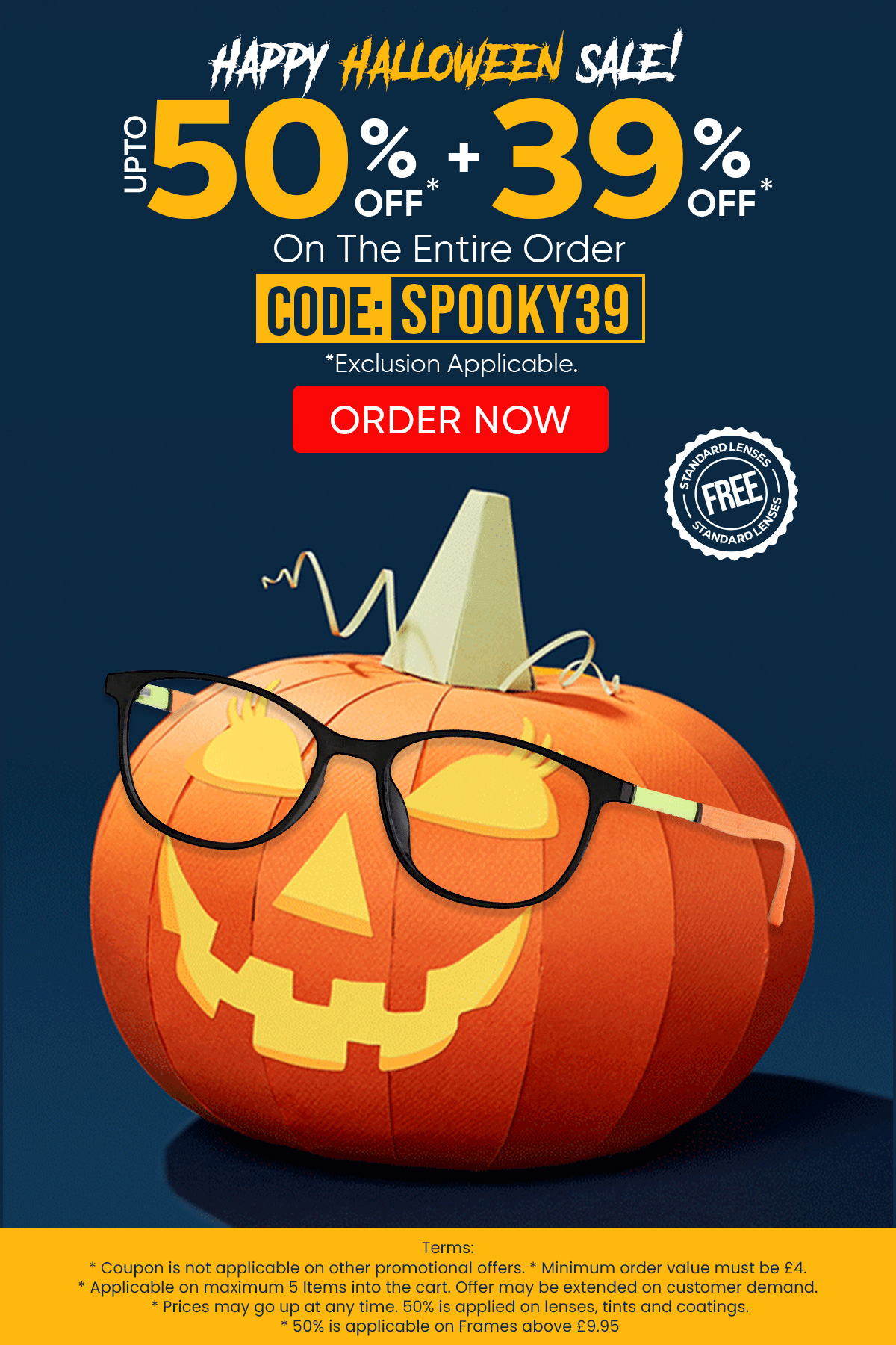 Upto 50% + 39% OFF On The Entire Order CODE: SPOOKY39