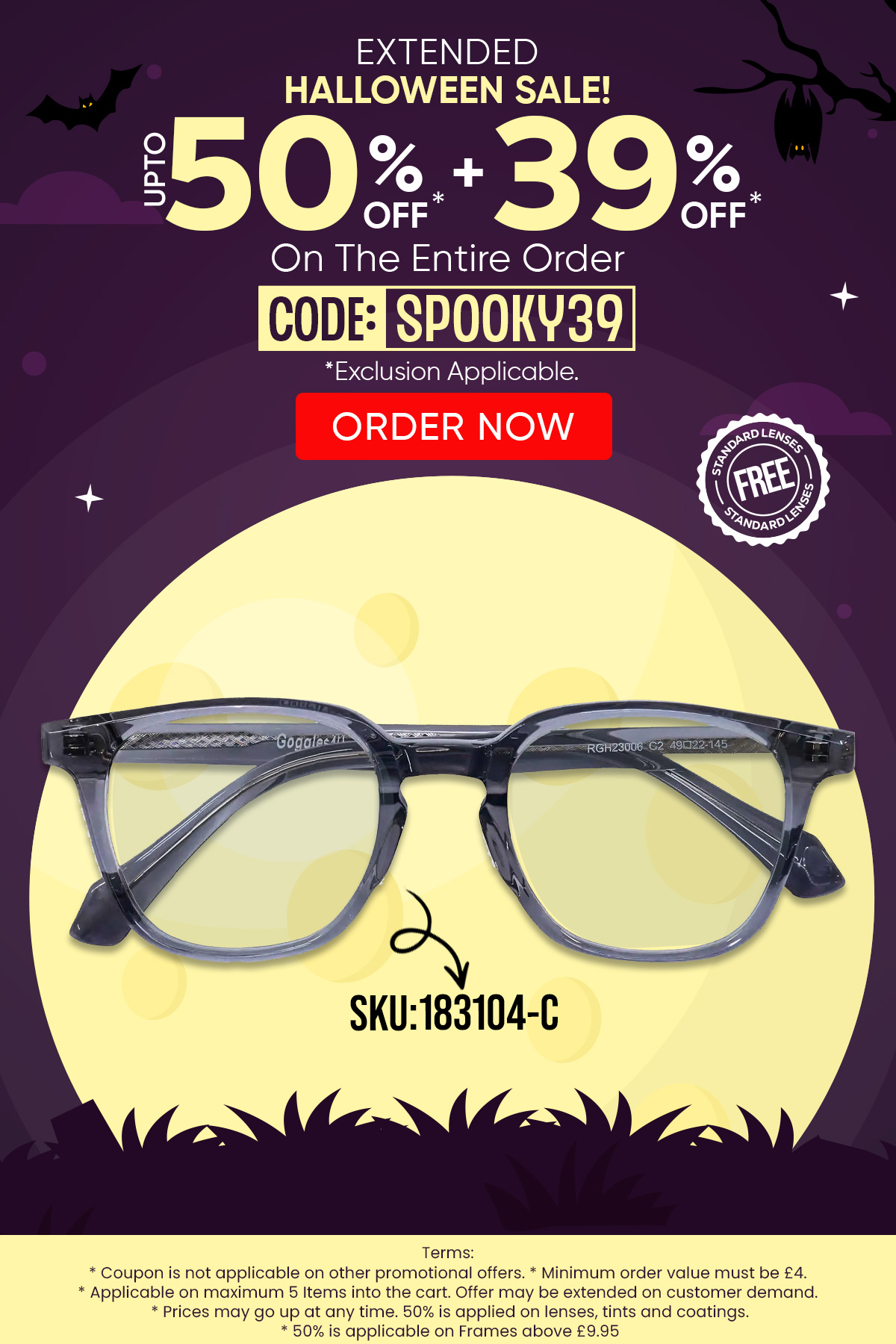 Upto 50% + 39% OFF On The Entire Order CODE: SPOOKY39