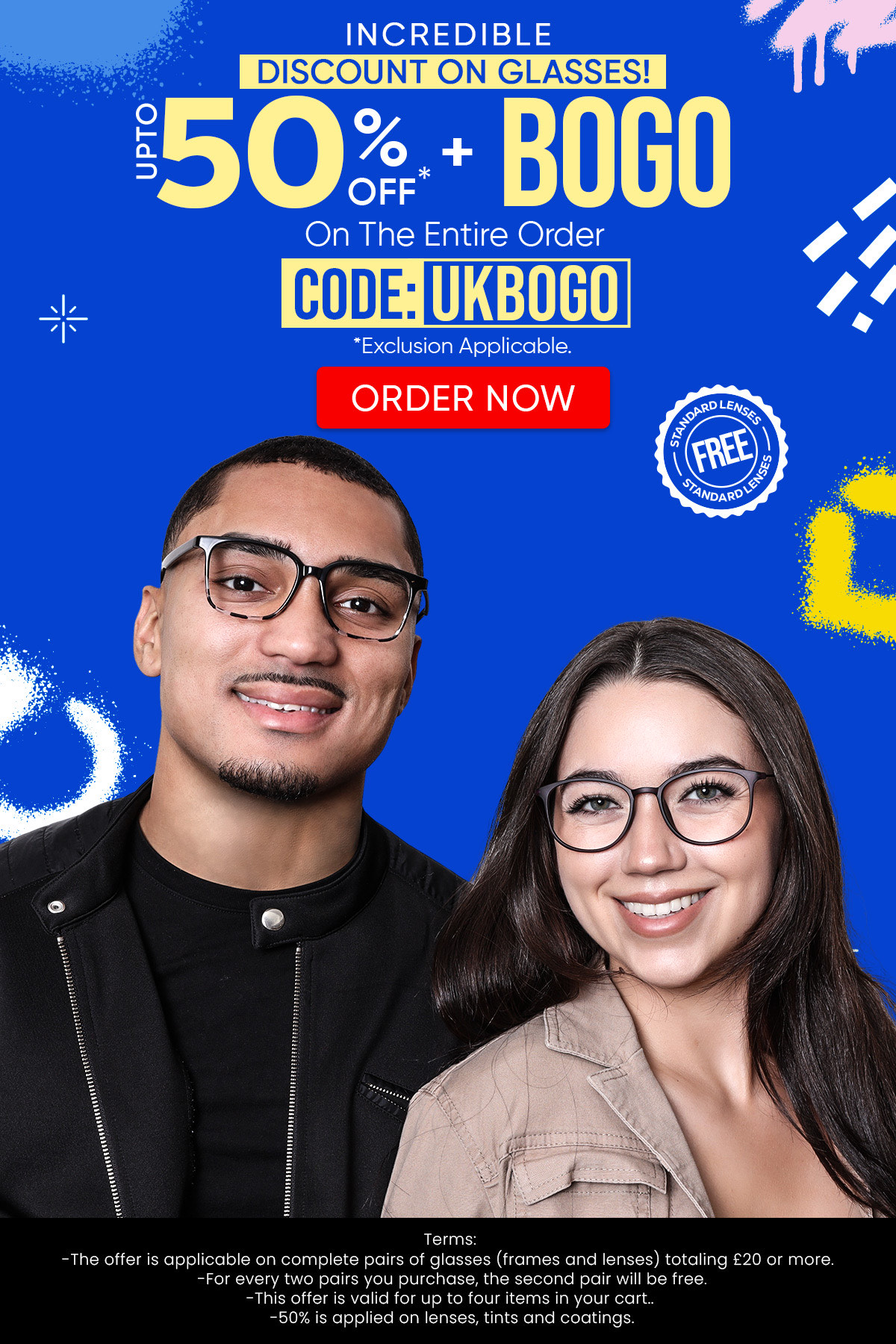 Upto 50% + BOGO (BUY 1, GET 1 FREE) CODE: UKBOGO