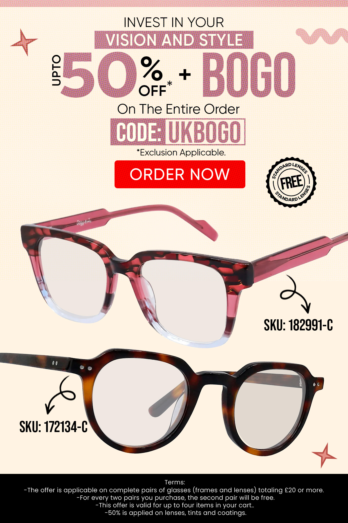 Upto 50% + BOGO (Buy 1, Get 1 Free) CODE: BFBOGO