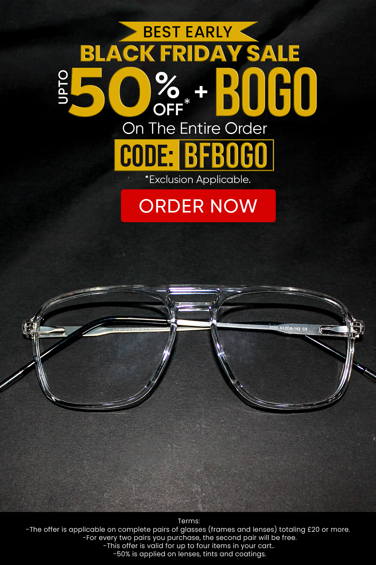 Upto 50% + BOGO (Buy 1, Get 1 Free) CODE: BFBOGO