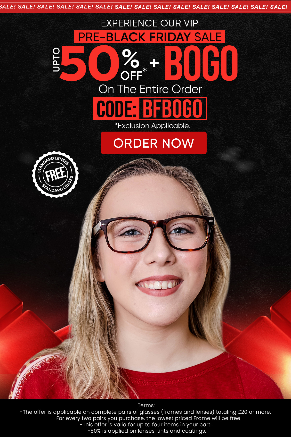 Upto 50% + BOGO (Buy 1, Get 1 Free) CODE: BFBOGO