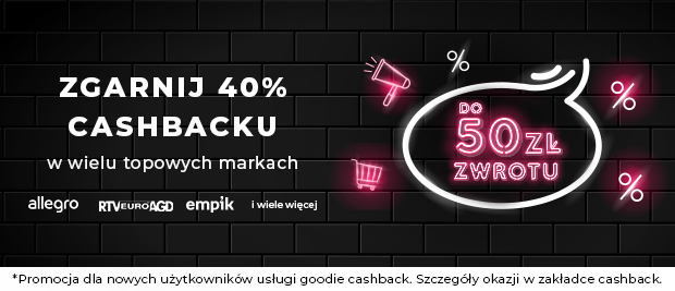 40% cashbacku na start