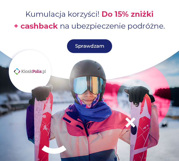 Ubezpieczenie podróżne do 15% zniżki + cashback