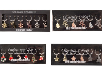 Six-Pieces Christmas Glass Charms