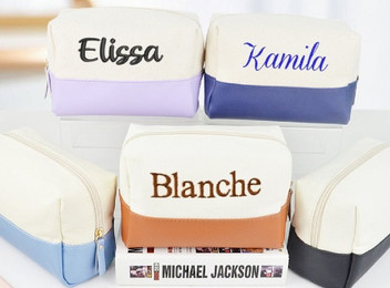 Custom Name Embroidered Makeup Bag