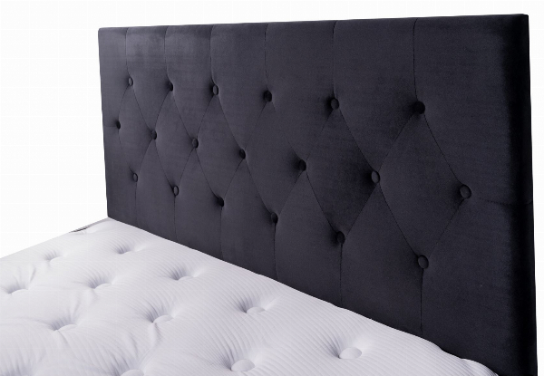 Fenland Velvet Black Headboard