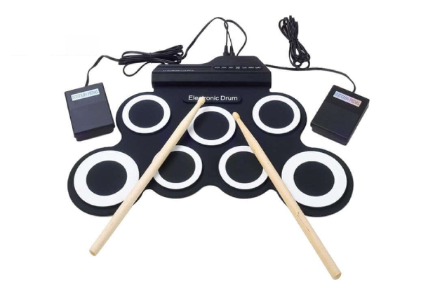 7-Pad Electronic Roll-Up Drum Kit