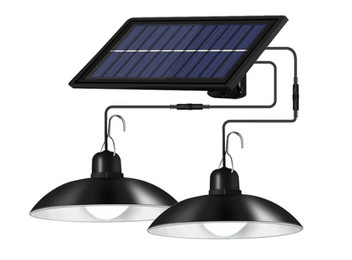 Dual Head Solar Pendant Light