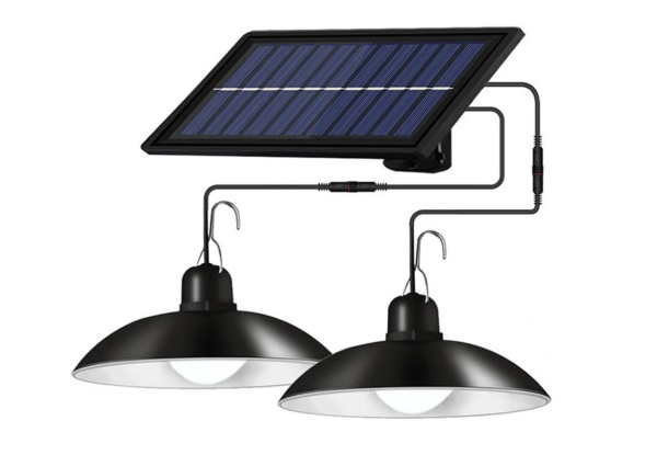 Dual Head Solar Pendant Light