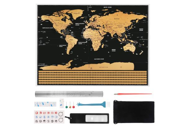 Large Deluxe Scratch Off World Map