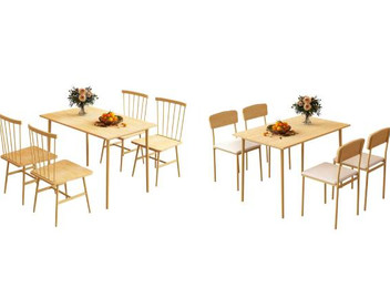 5Pcs Dining Table & Chairs Set