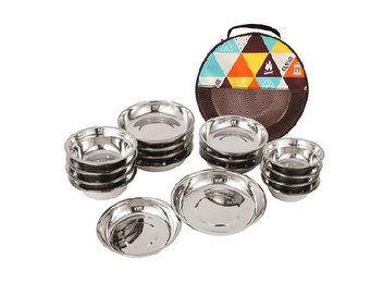 17pcs Camping Plate Bowl Set