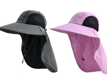 Wide Brim Sun Hat with Neck Flap