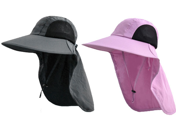 Wide Brim Sun Hat with Neck Flap