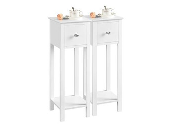 2pcs Bedside Table with Drawers