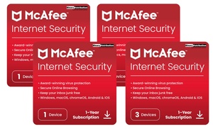 Abonnement de 1 ou 2 ans à McAfee Internet Security 2024